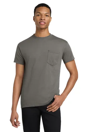 Gildan Mens Short Sleeve Crewneck T-Shirt w/ Pocket - Charcoal Grey  Affordable Clothing Gildan