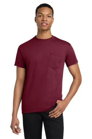 Gildan Mens Short Sleeve Crewneck T-Shirt w/ Pocket - Maroon  Affordable Clothing Gildan