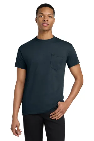 Gildan Mens Short Sleeve Crewneck T-Shirt w/ Pocket - Navy Blue  Affordable Clothing Gildan