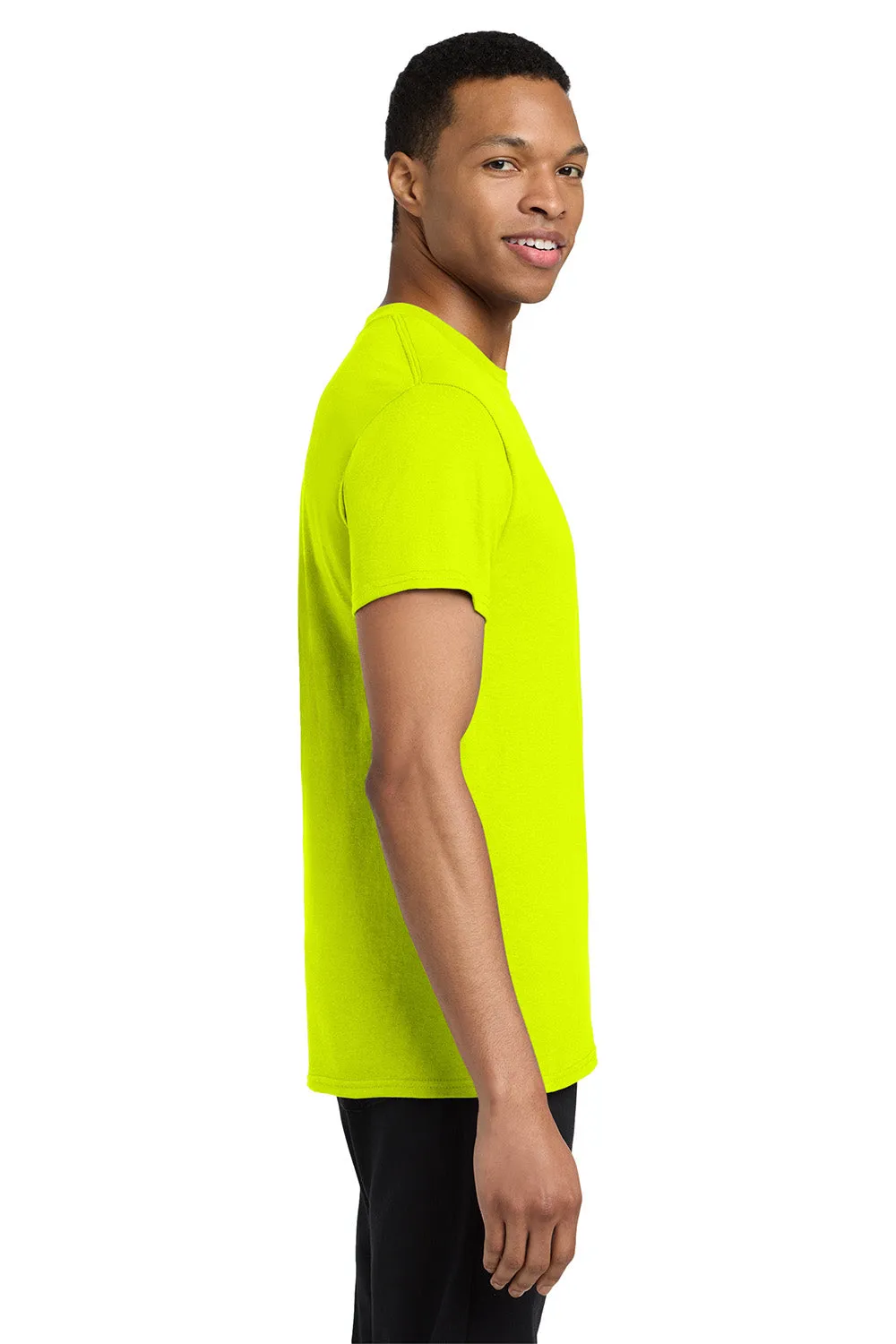 Gildan Mens Short Sleeve Crewneck T-Shirt w/ Pocket - Safety Green  Affordable Clothing Gildan