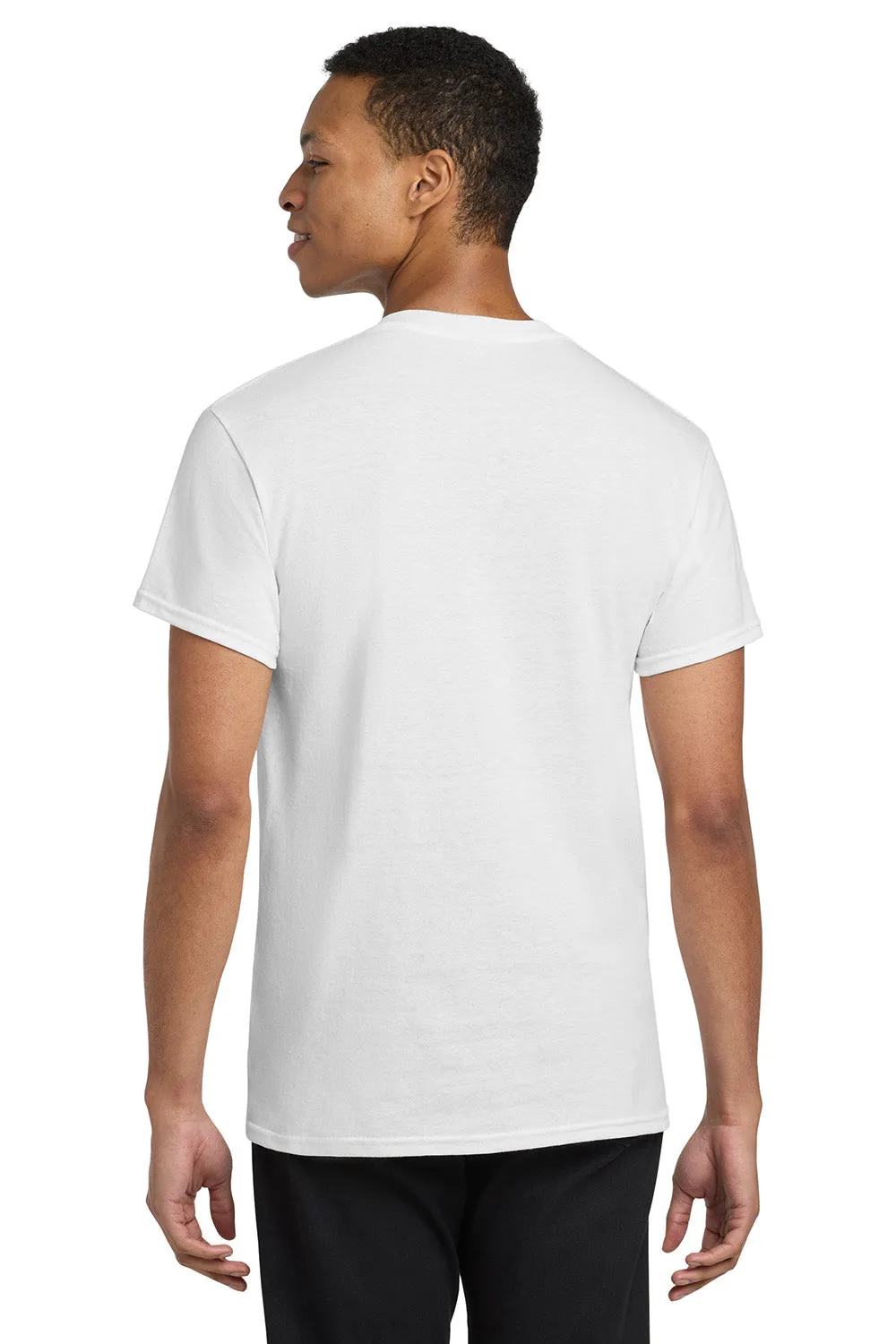 Gildan Mens Short Sleeve Crewneck T-Shirt w/ Pocket - White  Affordable Clothing Gildan
