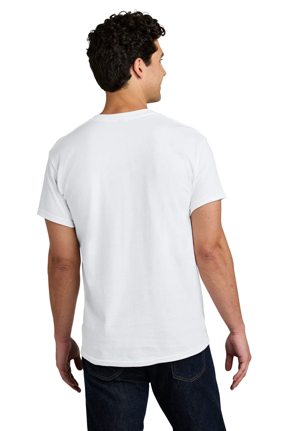 Gildan Mens Short Sleeve Crewneck T-Shirt - White  Affordable Clothing Gildan