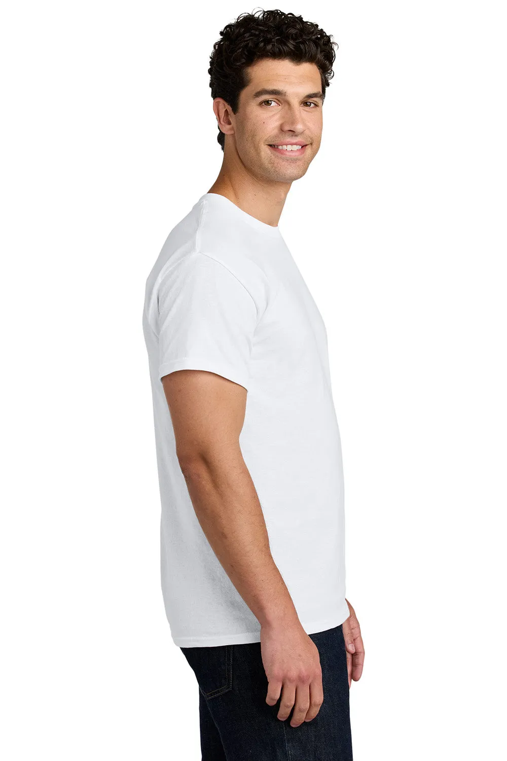 Gildan Mens Short Sleeve Crewneck T-Shirt - White  Affordable Clothing Gildan