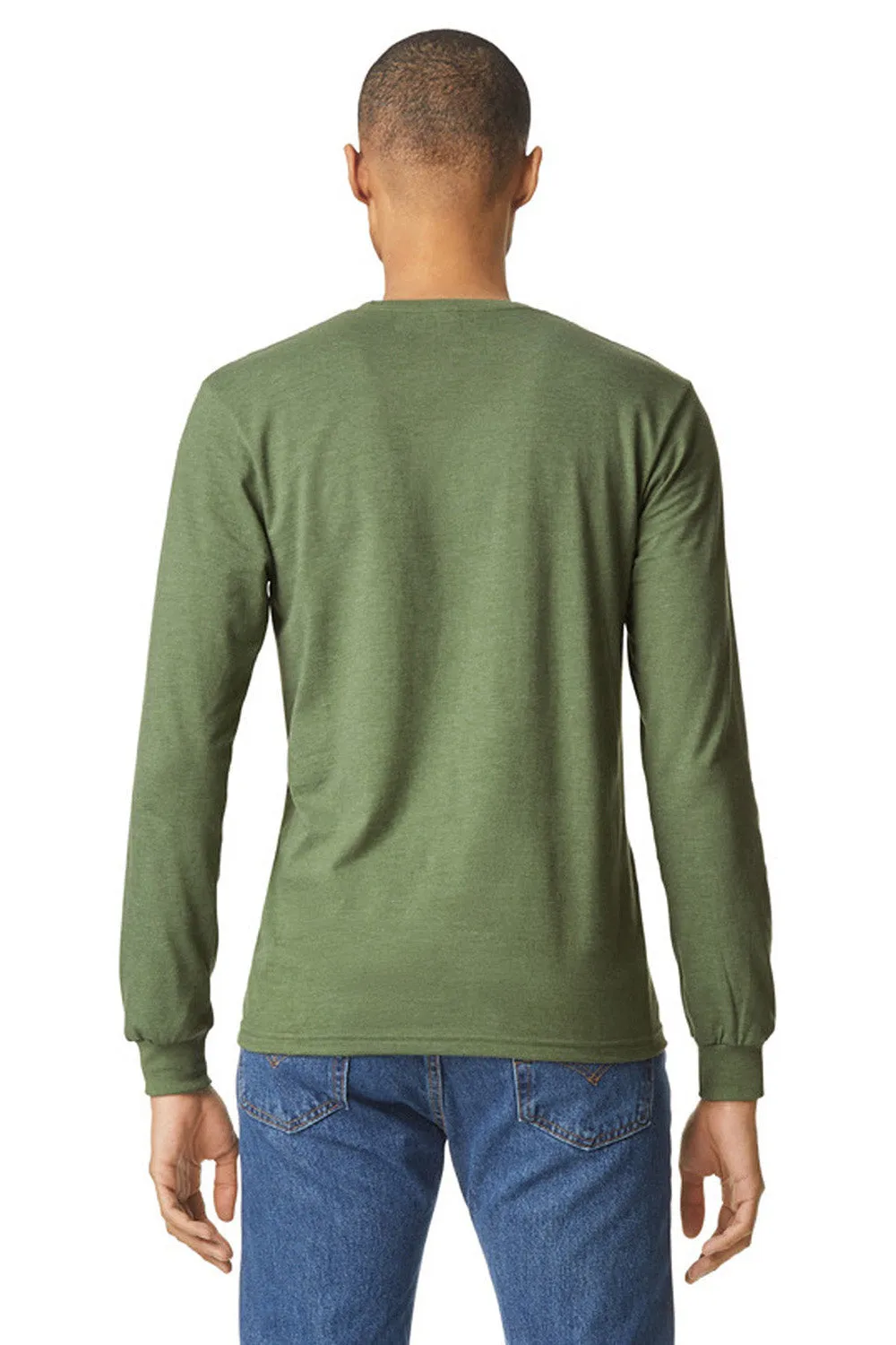 Gildan Mens Softstyle CVC Long Sleeve Crewneck T-Shirt - Cactus Green  Affordable Clothing Gildan