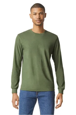 Gildan Mens Softstyle CVC Long Sleeve Crewneck T-Shirt - Cactus Green  Affordable Clothing Gildan