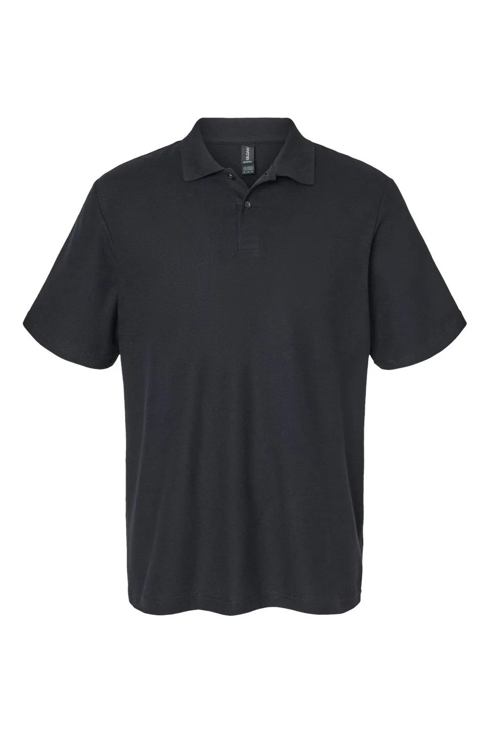 Gildan Mens SoftStyle Double Pique Short Sleeve Polo Shirt - Black  Affordable Clothing Gildan