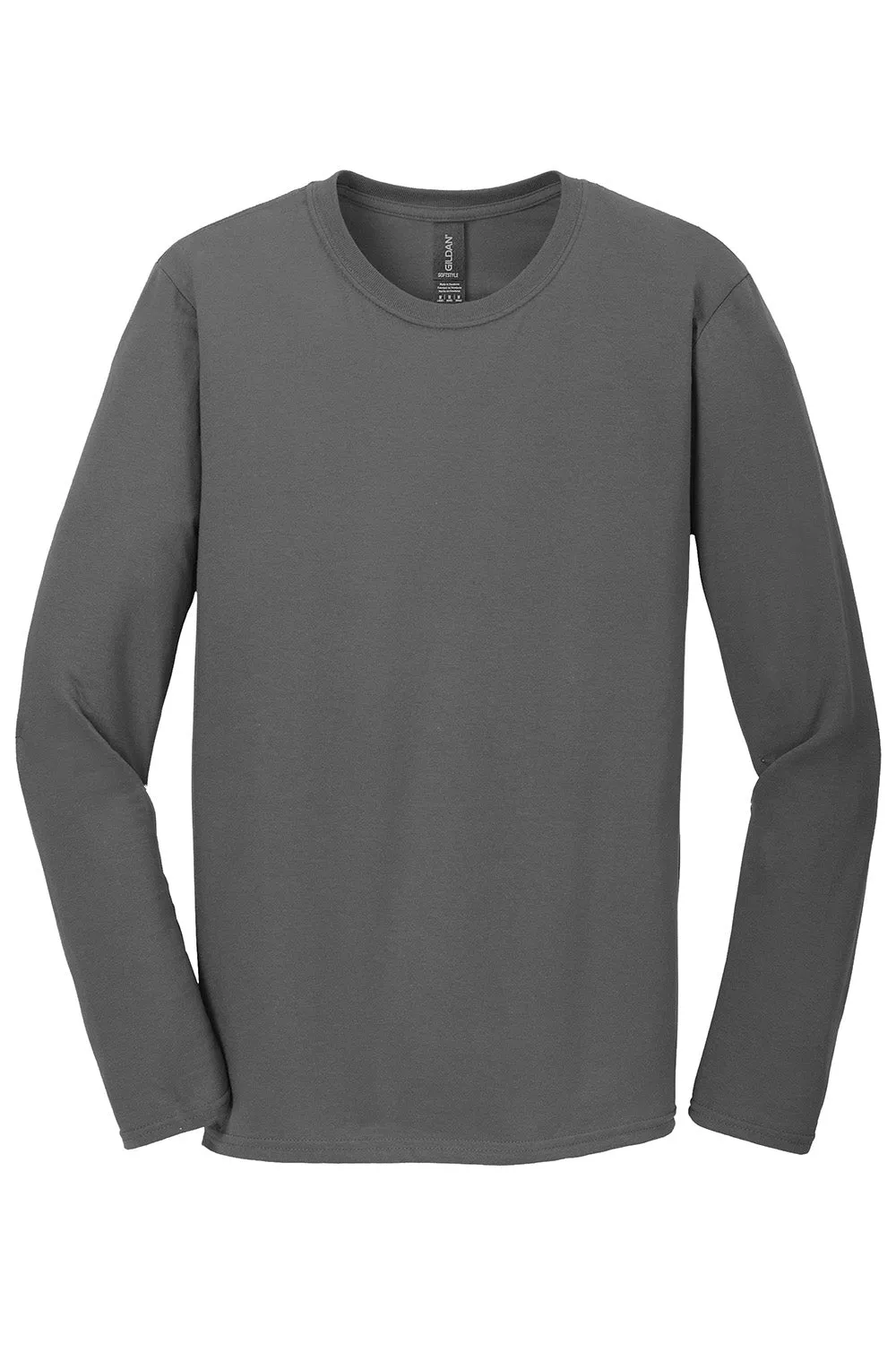 Gildan Mens Softstyle Long Sleeve Crewneck T-Shirt - Charcoal Grey  Affordable Clothing Gildan