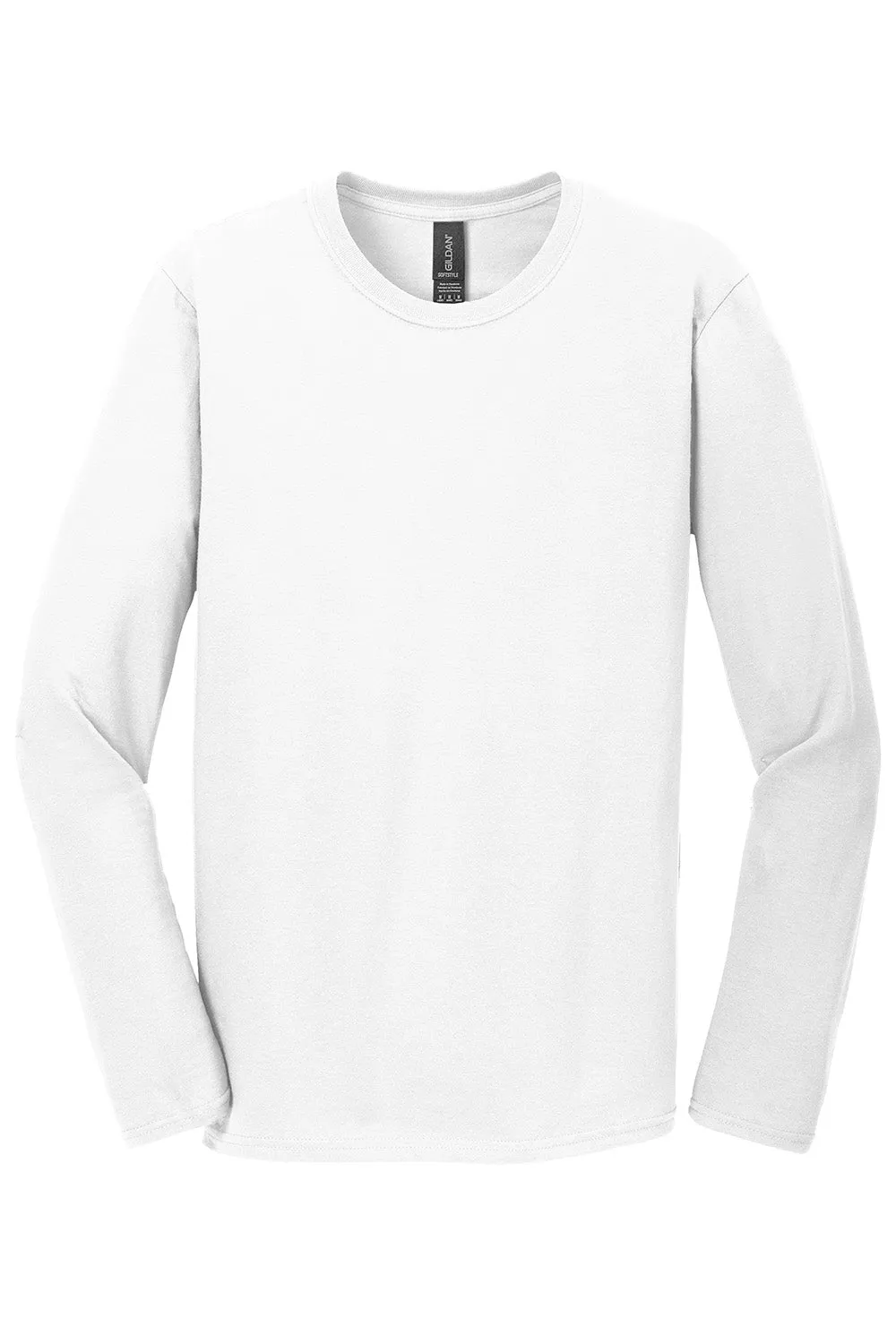 Gildan Mens Softstyle Long Sleeve Crewneck T-Shirt - White  Affordable Clothing Gildan