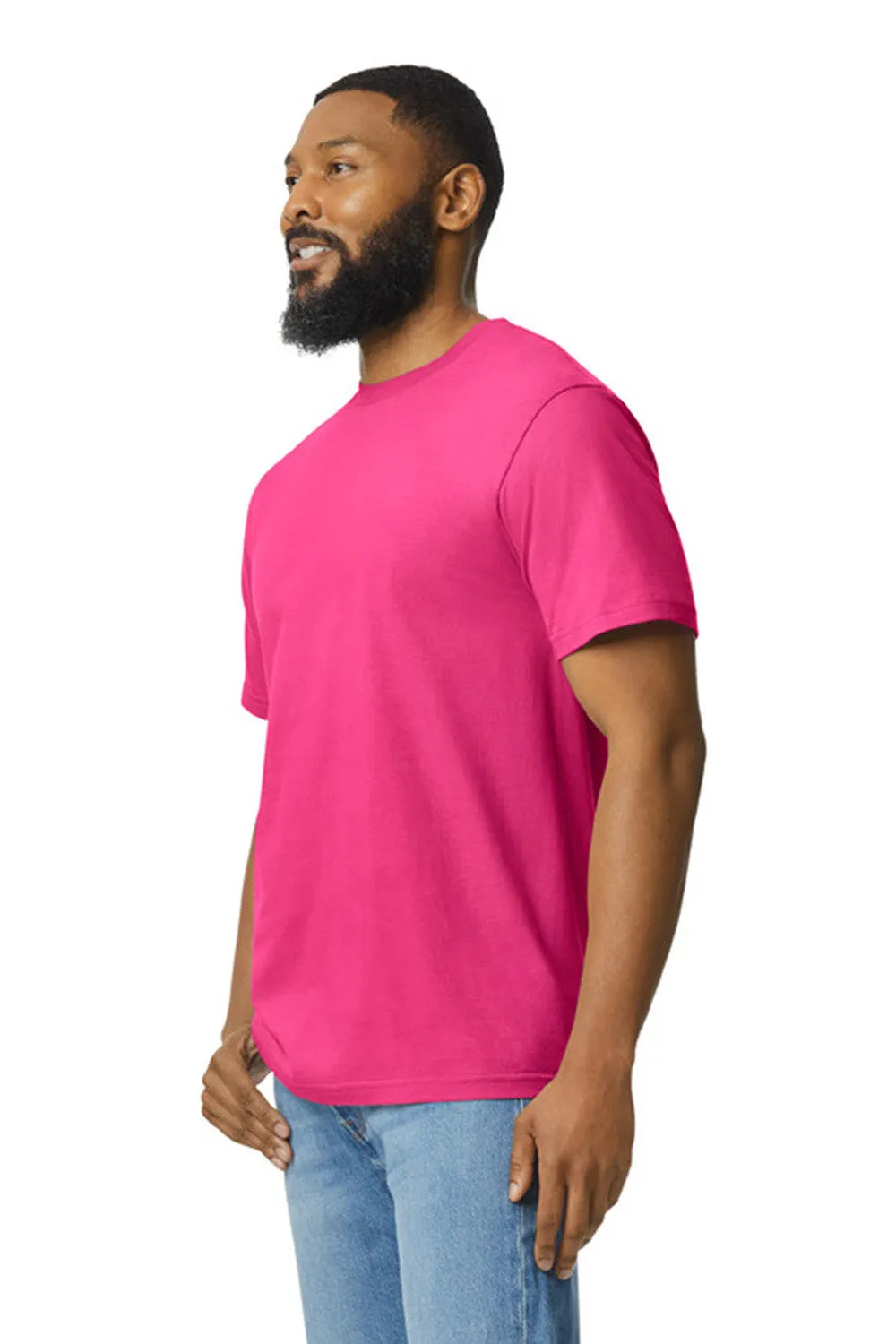 Gildan Mens Softstyle Short Sleeve Crewneck T-Shirt - Heliconia Pink  Affordable Clothing Gildan