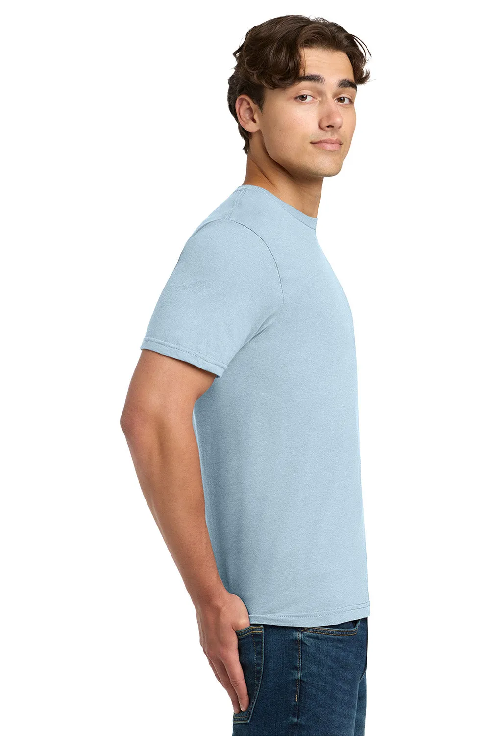 Gildan Mens Softstyle Short Sleeve Crewneck T-Shirt - Light Blue  Affordable Clothing Gildan