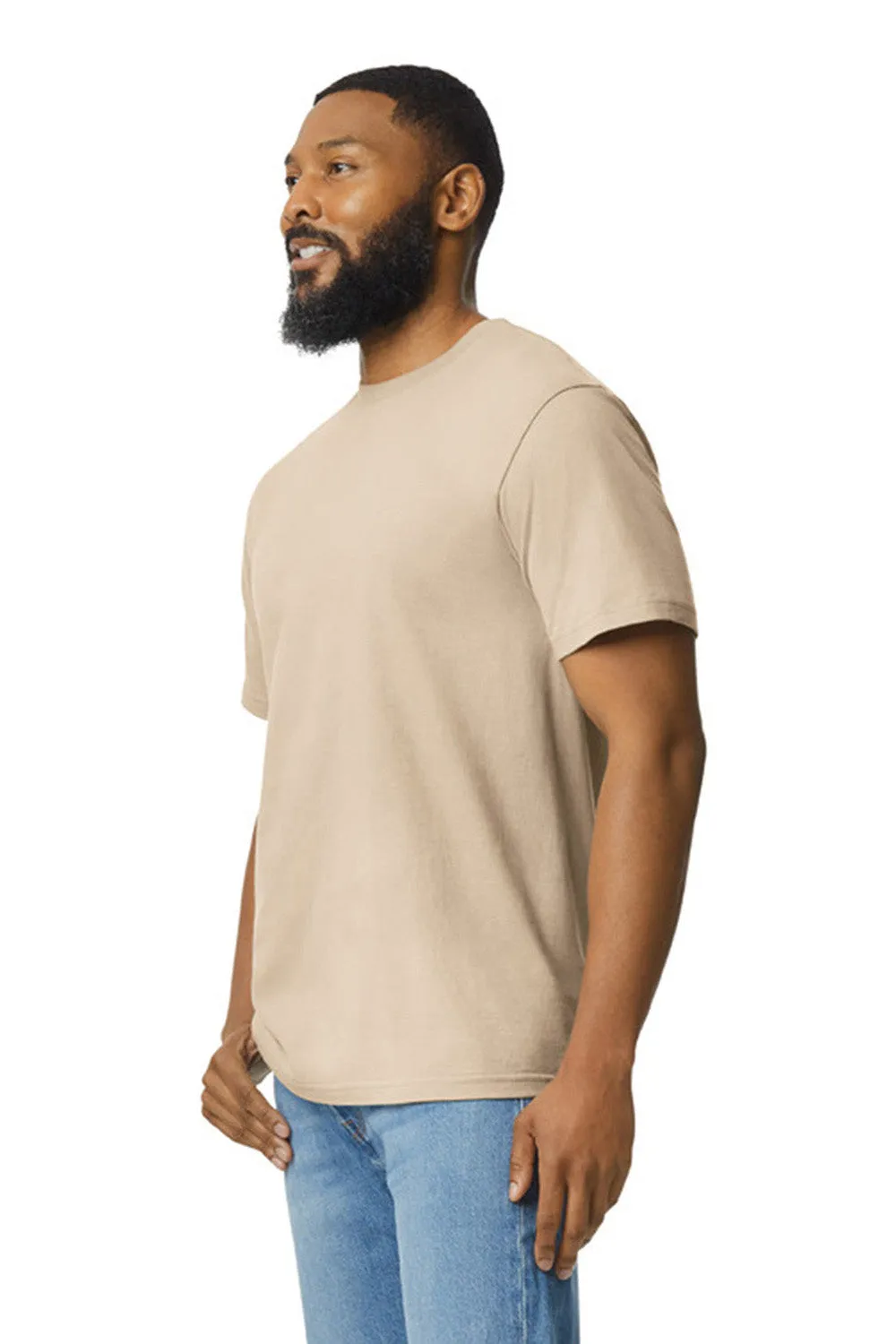 Gildan Mens Softstyle Short Sleeve Crewneck T-Shirt - Sand  Affordable Clothing Gildan
