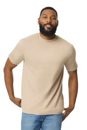 Gildan Mens Softstyle Short Sleeve Crewneck T-Shirt - Sand  Affordable Clothing Gildan