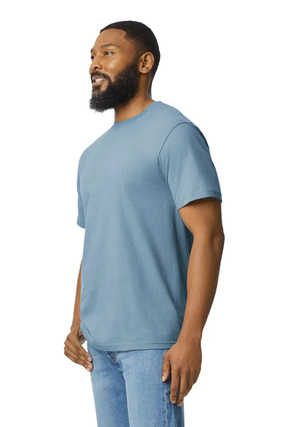 Gildan Mens Softstyle Short Sleeve Crewneck T-Shirt - Stone Blue  Affordable Clothing Gildan