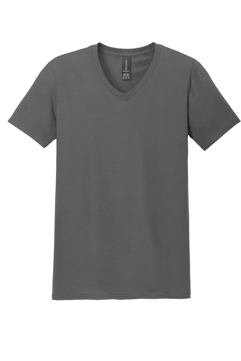 Gildan Mens Softstyle Short Sleeve V-Neck T-Shirt - Charcoal Grey  Affordable Clothing Gildan