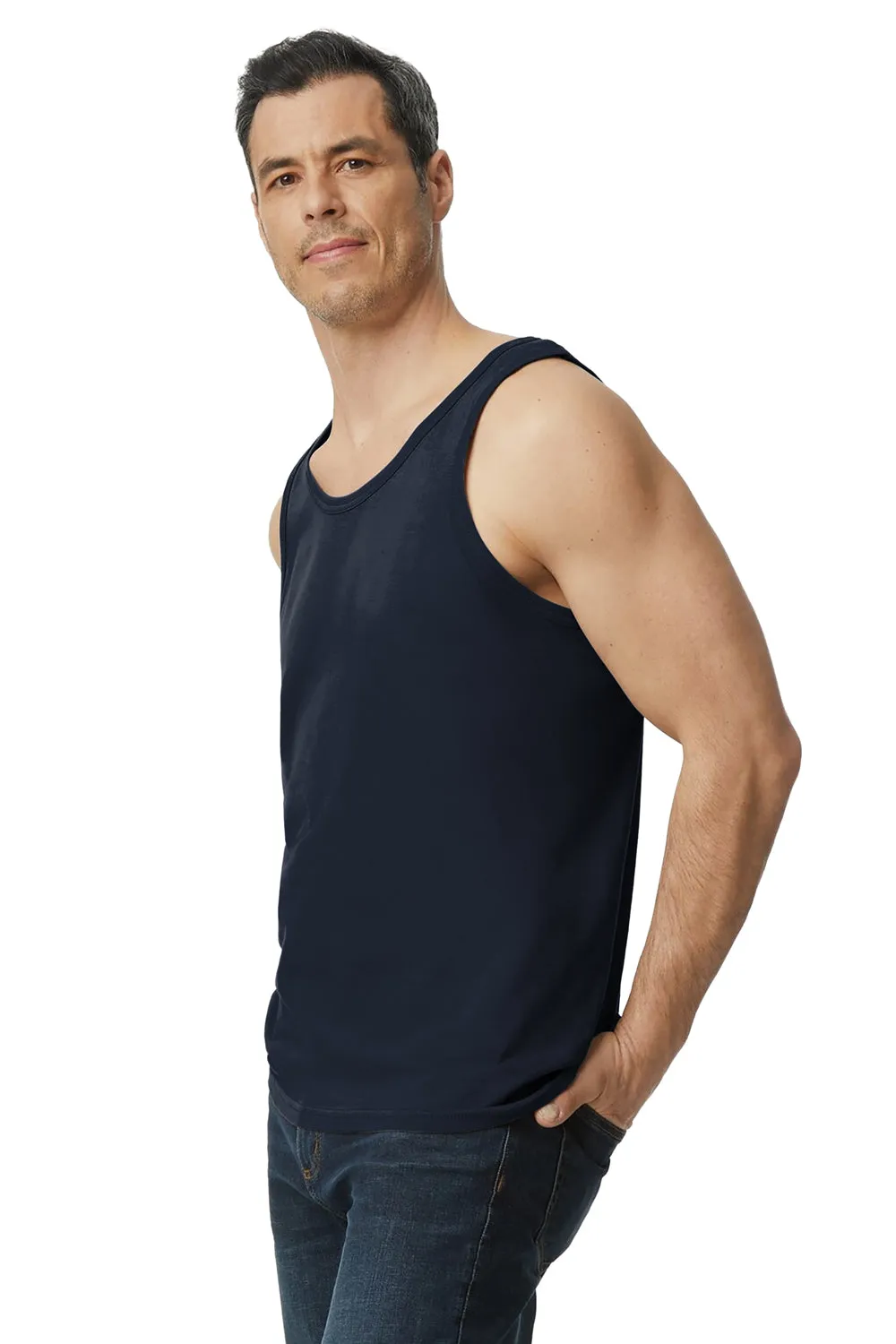 Gildan Mens Softstyle Tank Top - Navy Blue  Affordable Clothing Gildan