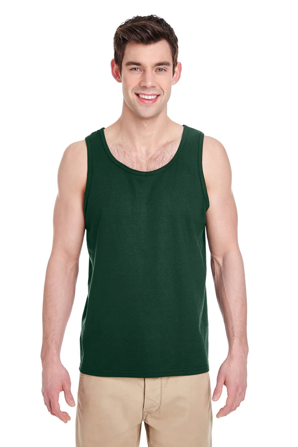 Gildan Mens Tank Top - Forest Green  Affordable Clothing Gildan