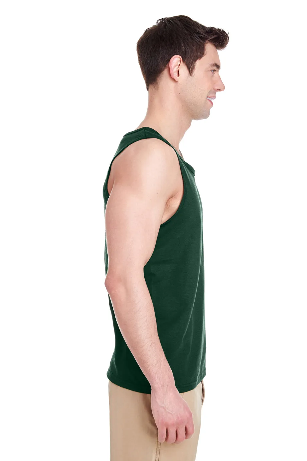 Gildan Mens Tank Top - Forest Green  Affordable Clothing Gildan