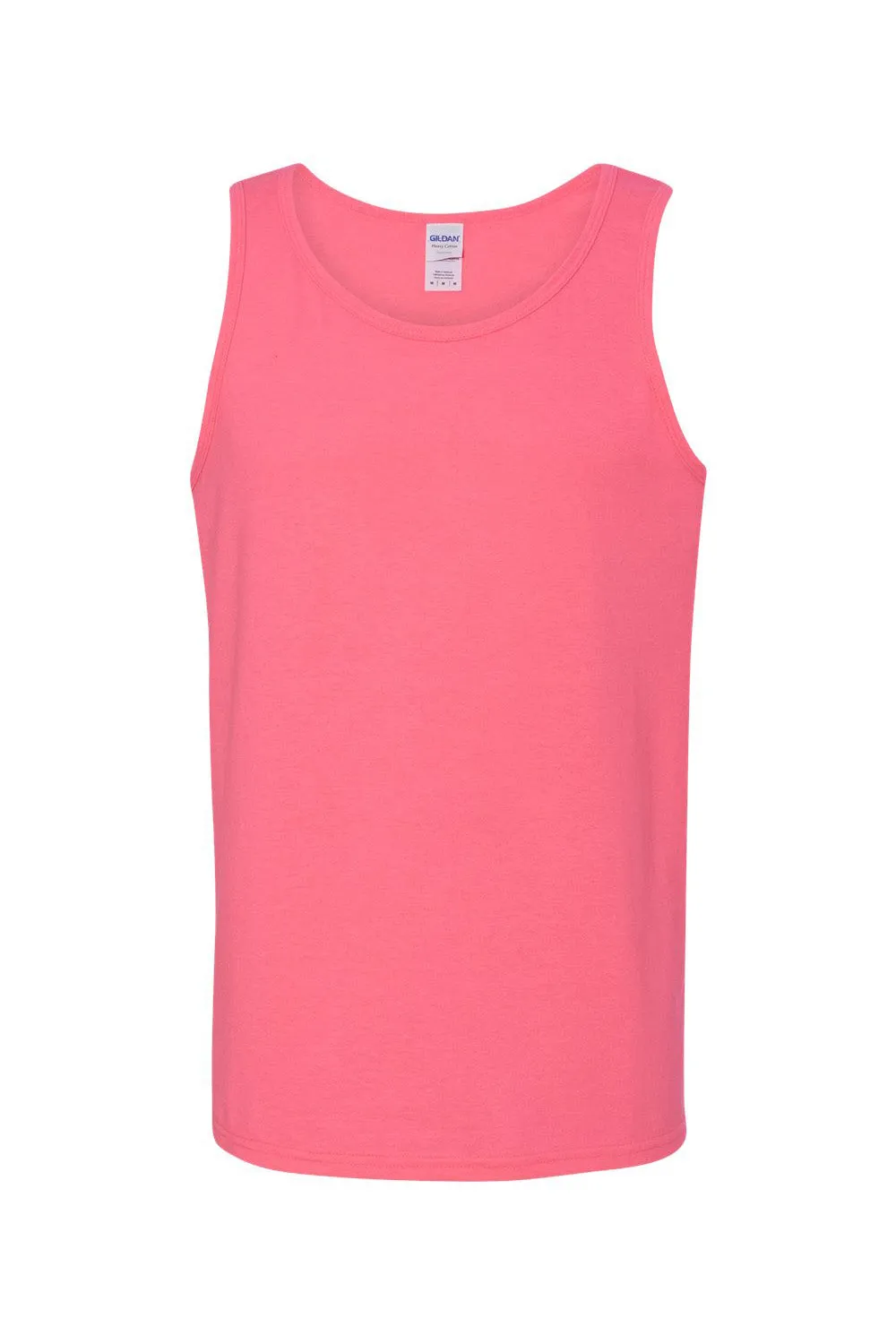Gildan Mens Tank Top - Safety Pink  Affordable Clothing Gildan