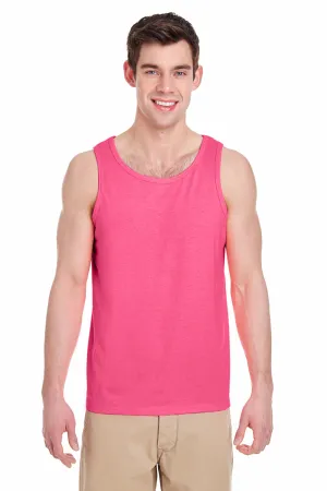 Gildan Mens Tank Top - Safety Pink  Affordable Clothing Gildan