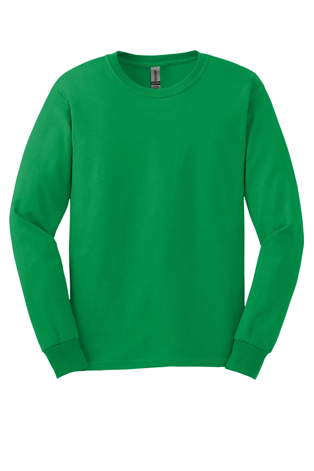Gildan Mens Ultra Long Sleeve Crewneck T-Shirt - Irish Green  Affordable Clothing Gildan