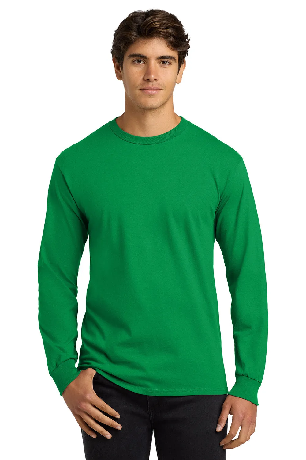 Gildan Mens Ultra Long Sleeve Crewneck T-Shirt - Irish Green  Affordable Clothing Gildan