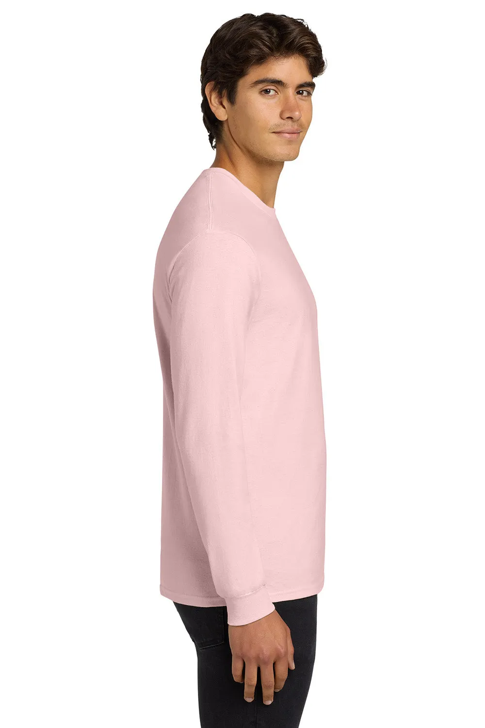 Gildan Mens Ultra Long Sleeve Crewneck T-Shirt - Light Pink  Affordable Clothing Gildan