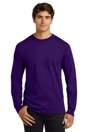 Gildan Mens Ultra Long Sleeve Crewneck T-Shirt - Purple  Affordable Clothing Gildan