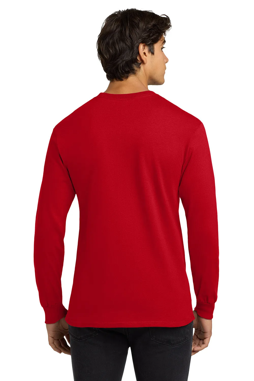 Gildan Mens Ultra Long Sleeve Crewneck T-Shirt - Red  Affordable Clothing Gildan