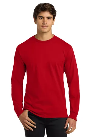 Gildan Mens Ultra Long Sleeve Crewneck T-Shirt - Red  Affordable Clothing Gildan