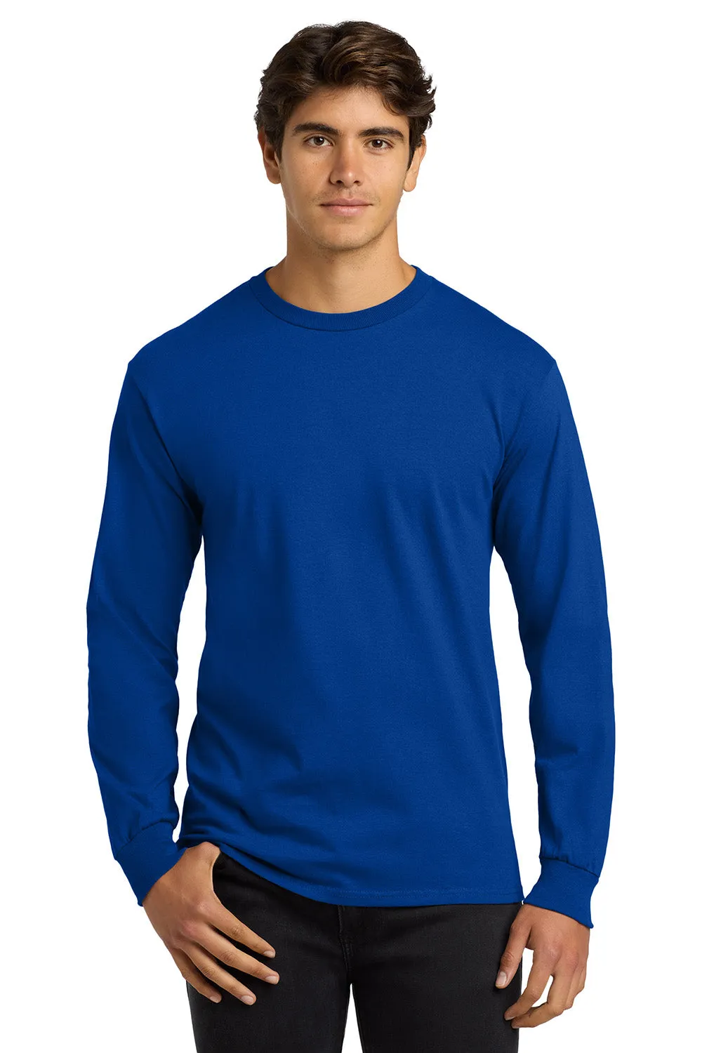 Gildan Mens Ultra Long Sleeve Crewneck T-Shirt - Royal Blue  Affordable Clothing Gildan