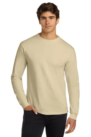 Gildan Mens Ultra Long Sleeve Crewneck T-Shirt - Sand  Affordable Clothing Gildan