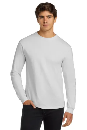 Gildan Mens Ultra Long Sleeve Crewneck T-Shirt - White  Affordable Clothing Gildan