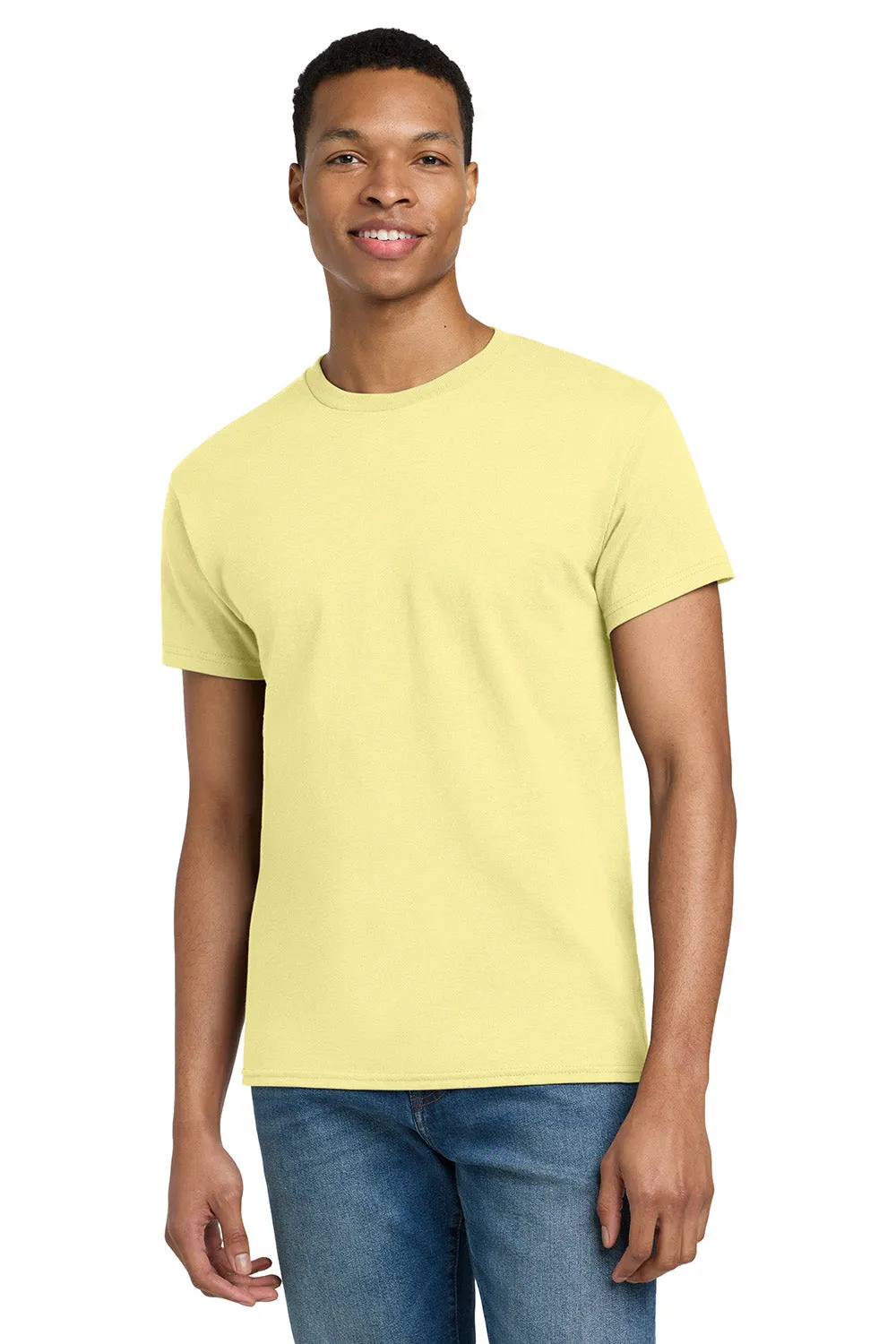 Gildan Mens Ultra Short Sleeve Crewneck T-Shirt - Cornsilk Yellow  Affordable Clothing Gildan