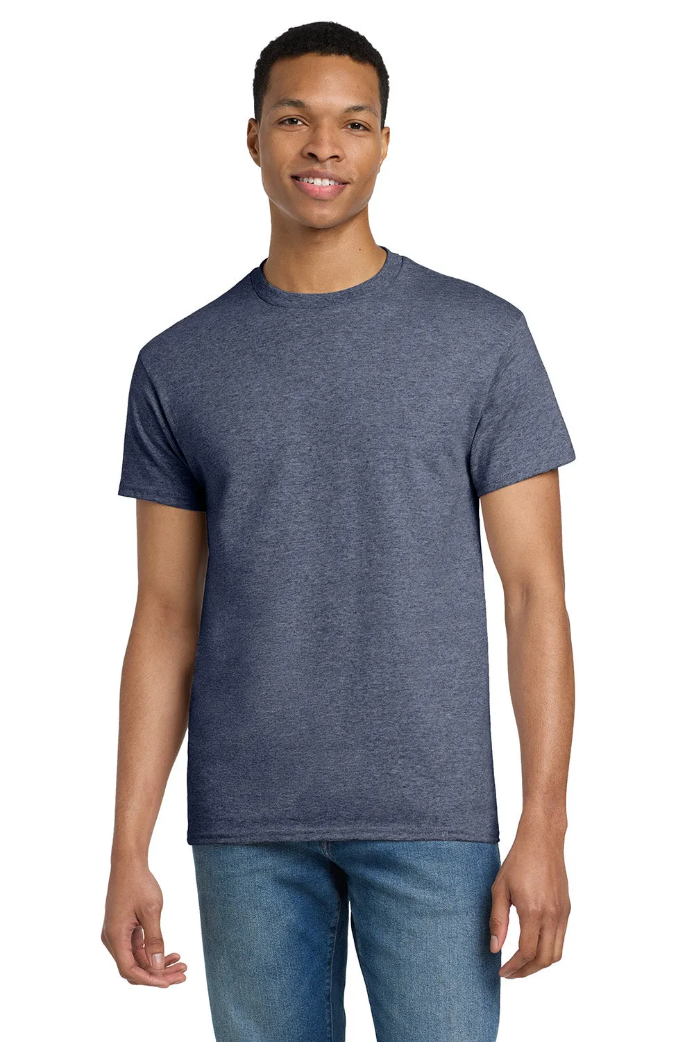 Gildan Mens Ultra Short Sleeve Crewneck T-Shirt - Heather Navy Blue  Affordable Clothing Gildan