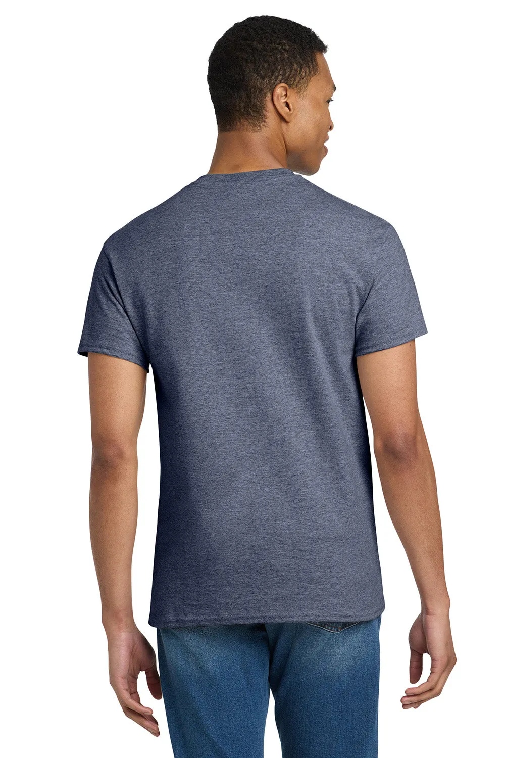Gildan Mens Ultra Short Sleeve Crewneck T-Shirt - Heather Navy Blue  Affordable Clothing Gildan