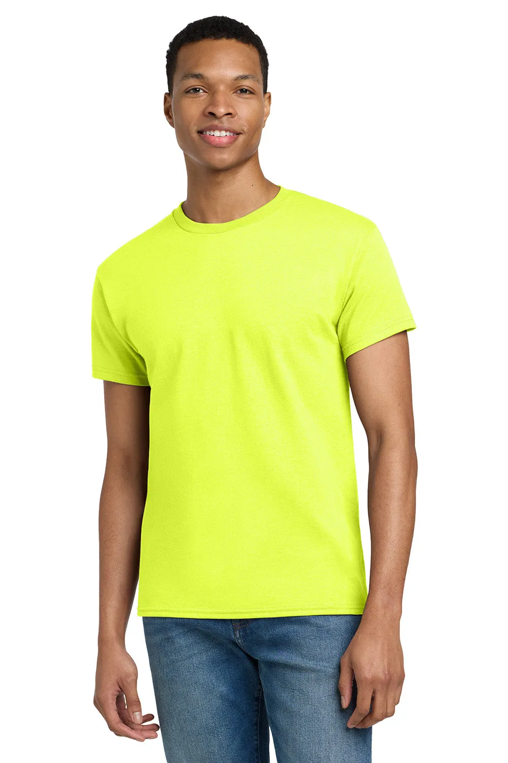 Gildan Mens Ultra Short Sleeve Crewneck T-Shirt - Safety Green  Affordable Clothing Gildan
