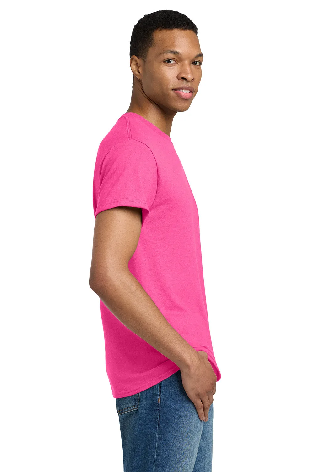 Gildan Mens Ultra Short Sleeve Crewneck T-Shirt - Safety Pink  Affordable Clothing Gildan