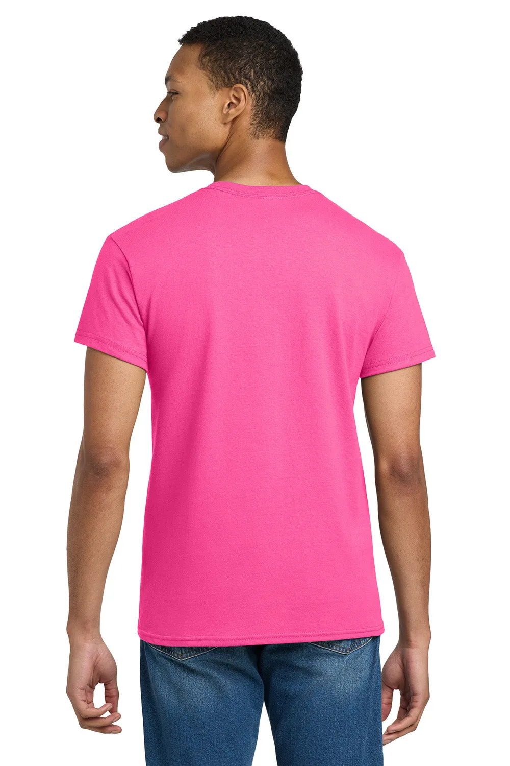 Gildan Mens Ultra Short Sleeve Crewneck T-Shirt - Safety Pink  Affordable Clothing Gildan