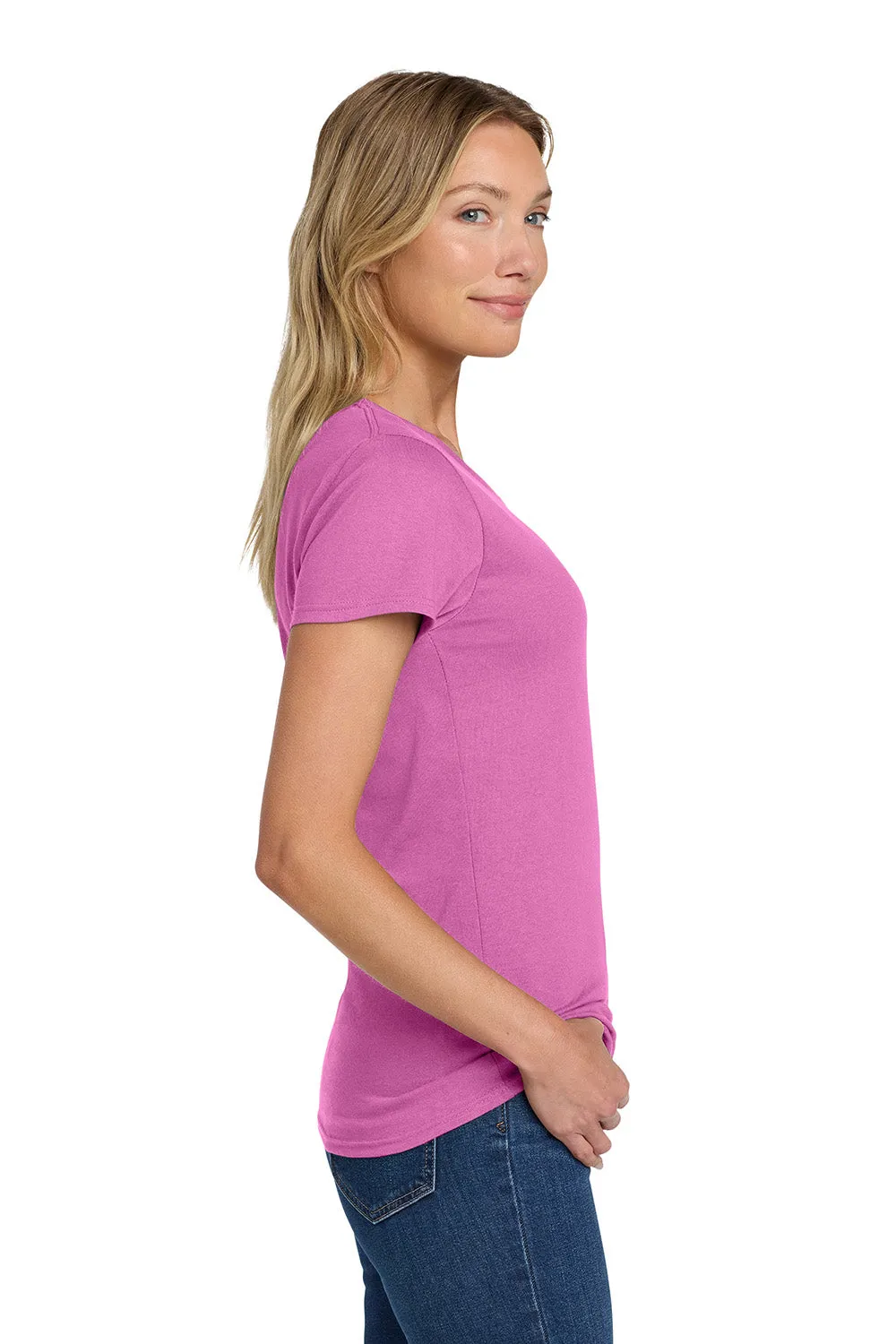 Gildan Womens Short Sleeve Crewneck T-Shirt - Azalea Pink  Affordable Clothing Gildan