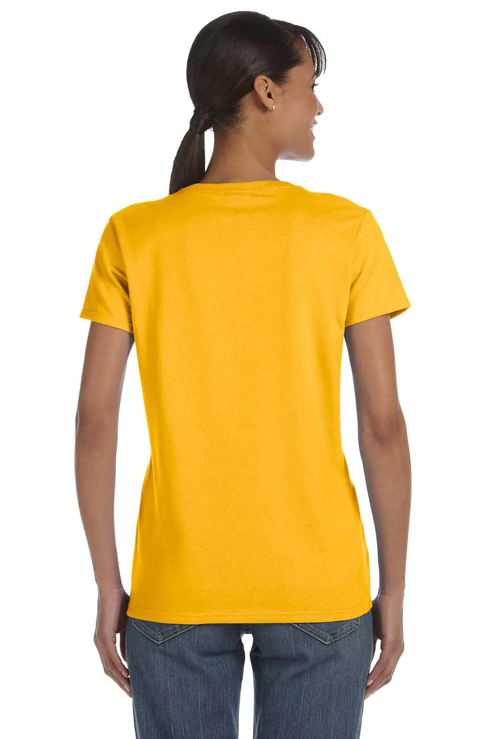 Gildan Womens Short Sleeve Crewneck T-Shirt - Gold  Affordable Clothing Gildan