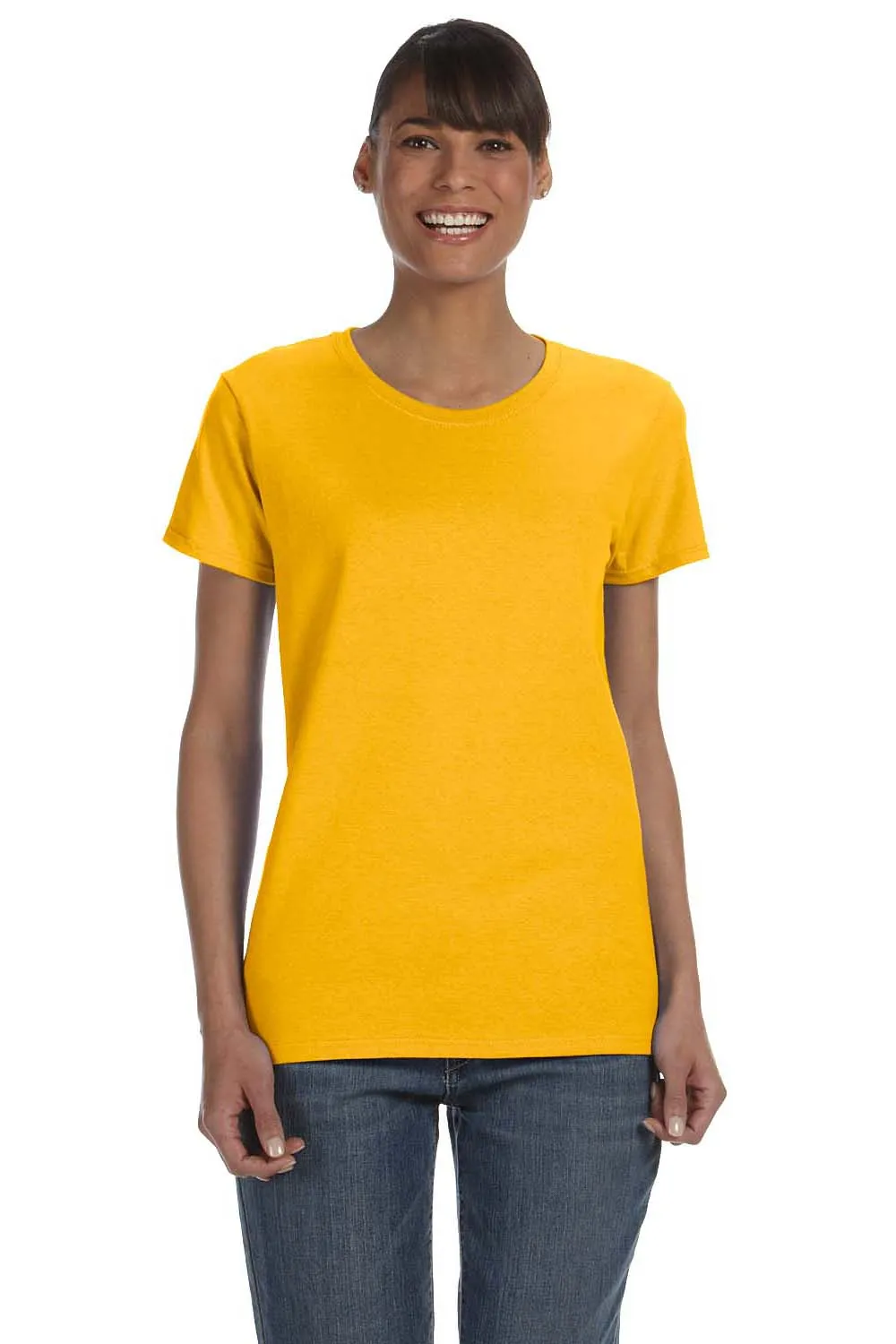 Gildan Womens Short Sleeve Crewneck T-Shirt - Gold  Affordable Clothing Gildan