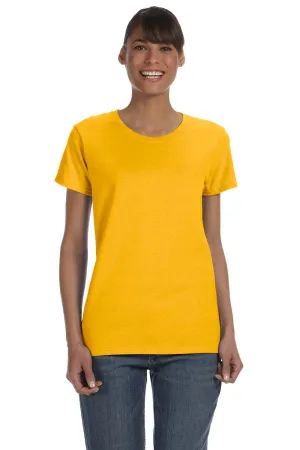 Gildan Womens Short Sleeve Crewneck T-Shirt - Gold  Affordable Clothing Gildan
