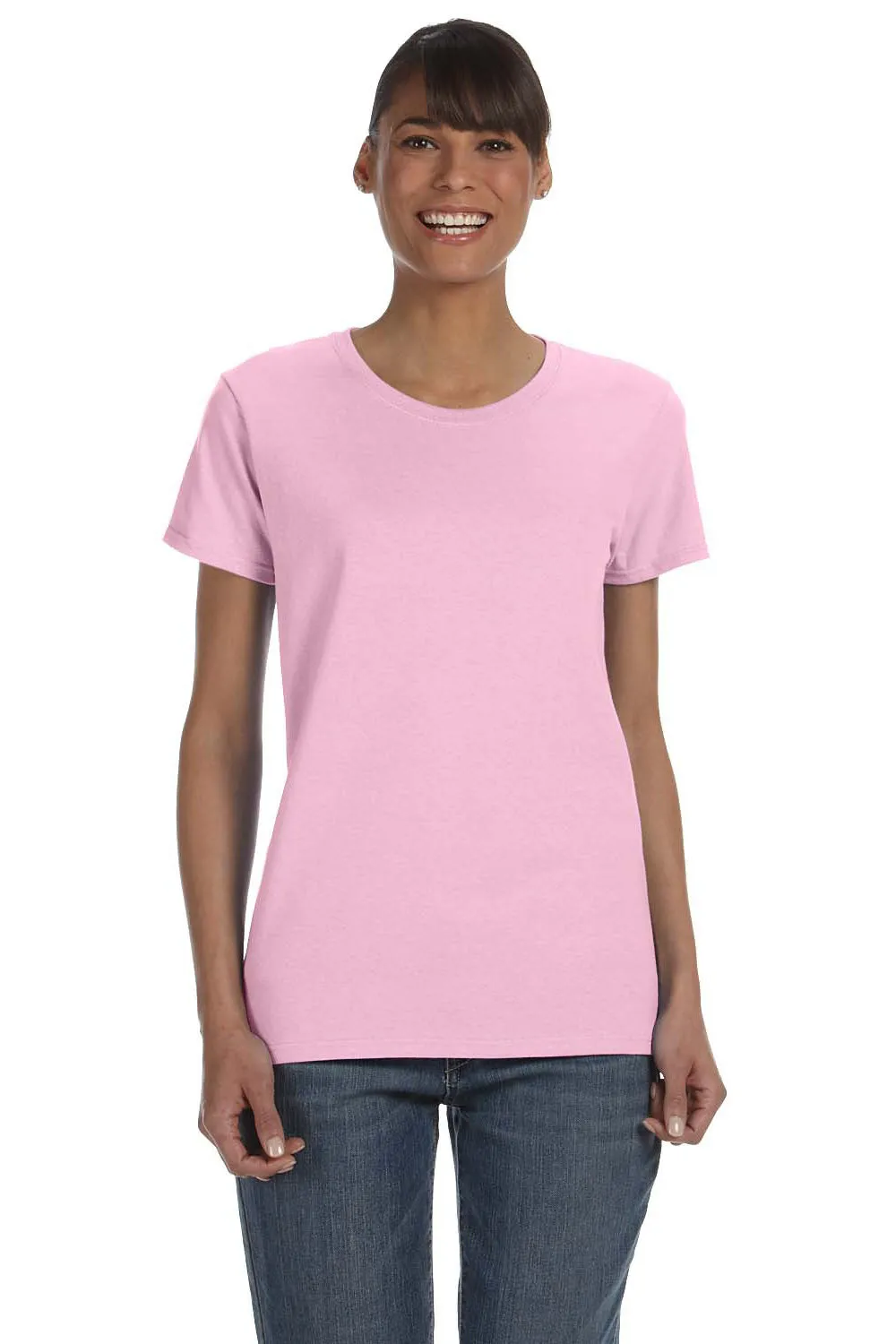 Gildan Womens Short Sleeve Crewneck T-Shirt - Light Pink  Affordable Clothing Gildan