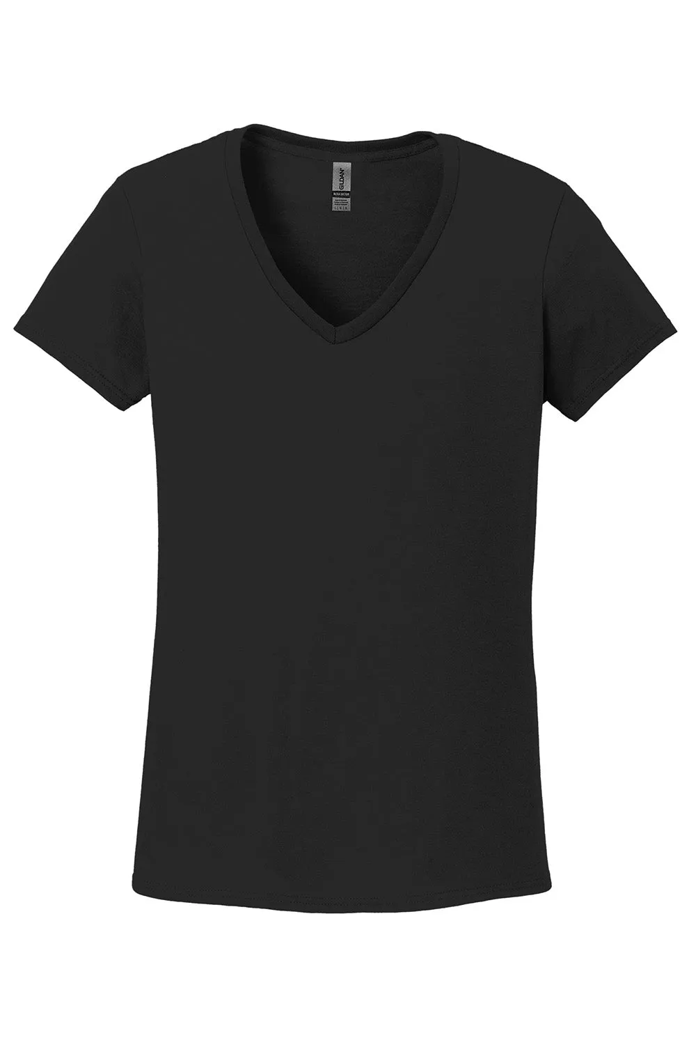 Gildan Womens Short Sleeve V-Neck T-Shirt - Black  Affordable Clothing Gildan