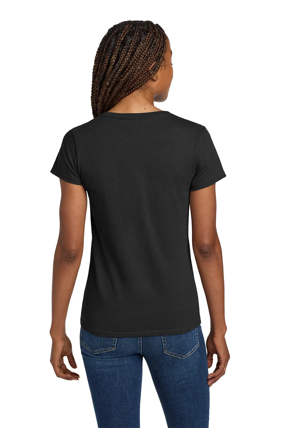 Gildan Womens Short Sleeve V-Neck T-Shirt - Black  Affordable Clothing Gildan