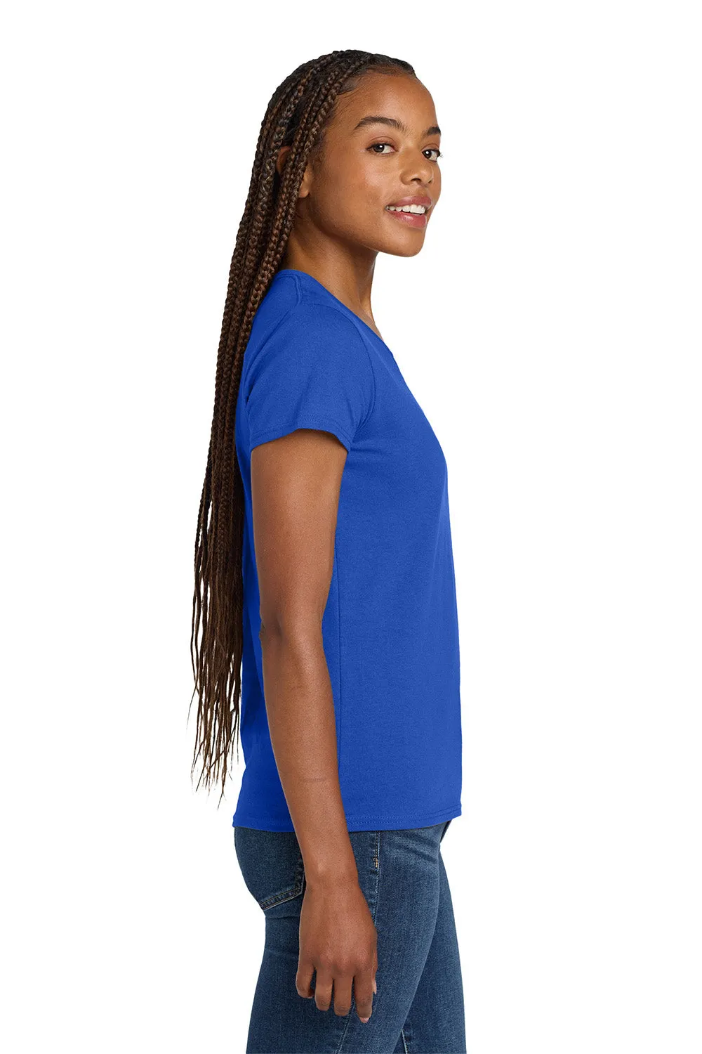 Gildan Womens Short Sleeve V-Neck T-Shirt - Royal Blue  Affordable Clothing Gildan