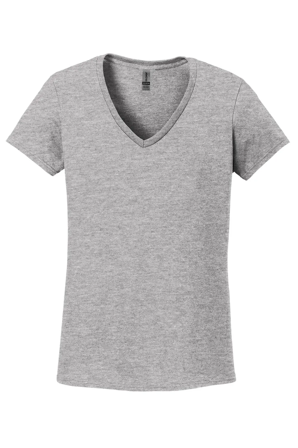 Gildan Womens Short Sleeve V-Neck T-Shirt - Sport Grey  Affordable Clothing Gildan