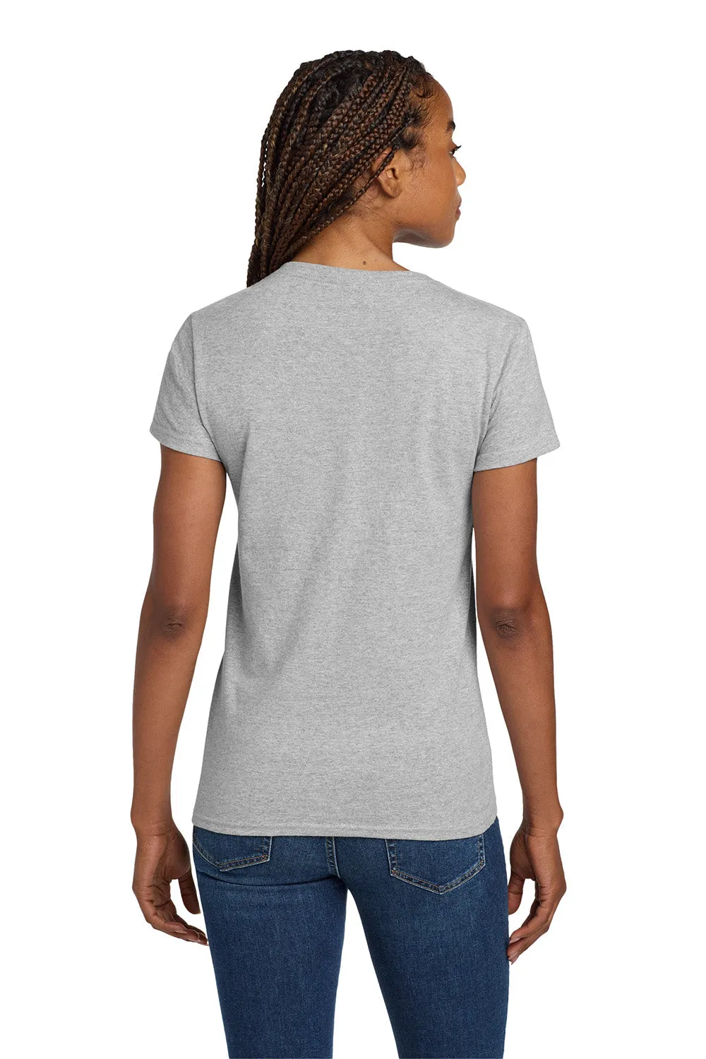 Gildan Womens Short Sleeve V-Neck T-Shirt - Sport Grey  Affordable Clothing Gildan