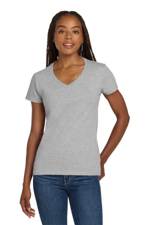 Gildan Womens Short Sleeve V-Neck T-Shirt - Sport Grey  Affordable Clothing Gildan
