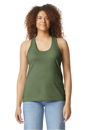 Gildan Womens Softstyle CVC Racerback Tank Top - Cactus Green  Affordable Clothing Gildan